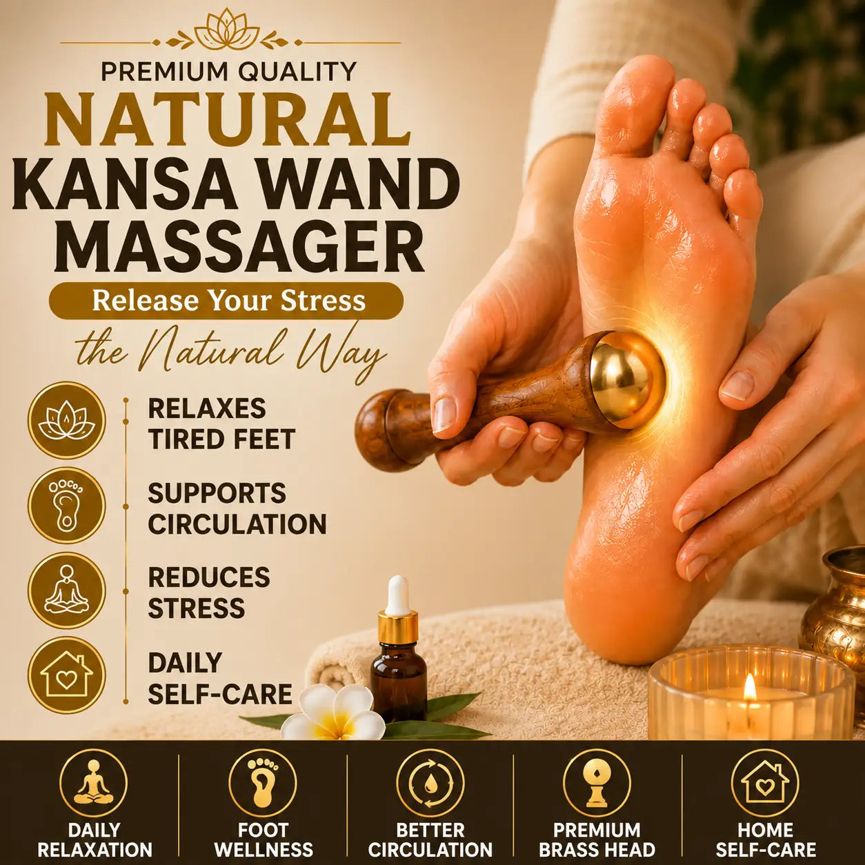 PREMIUM QUALITY NATURAL KANSA WAND MASSAGER