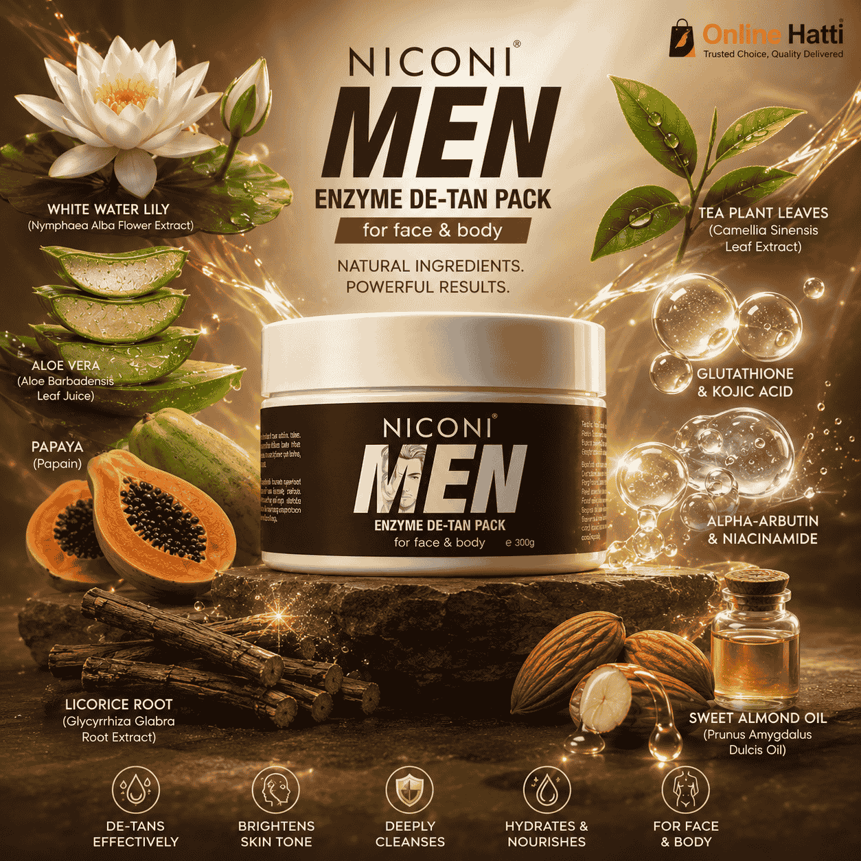 NICONI MEN PREMIUM QUALITY ENZYME DE-TAN PACK™
